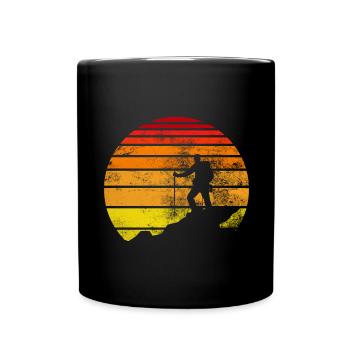 Retro - Wandern - (2) - Tasse einfarbig - Schwarz - Vorne