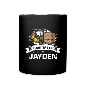 Warehouse drivers and warehouse workers for forklifts - Full Colour Mug - black - Front
