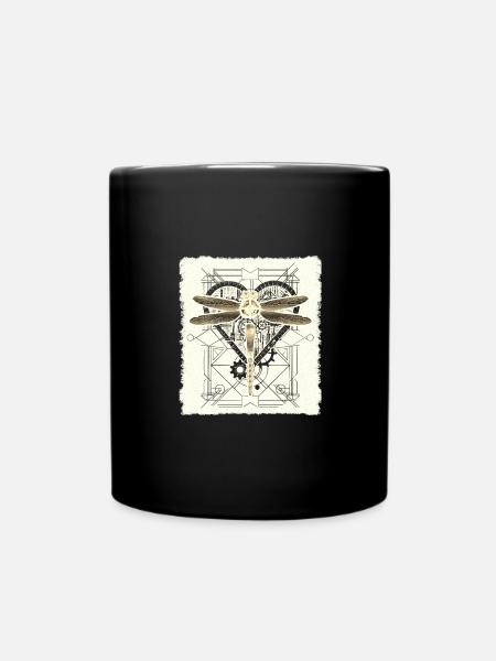 Steampunk Dragonfly Vintage Gears Goth Idée cadeau - Mug uni - noir