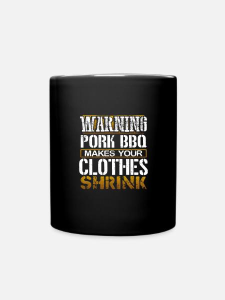 Pork BBQ Lover Gift Warning Pork BBQ Makes - Full Colour Mug - black