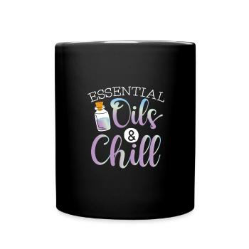 EP Practitioner Gift Essential Oils and Chill - Full Colour Mug - black - Front
