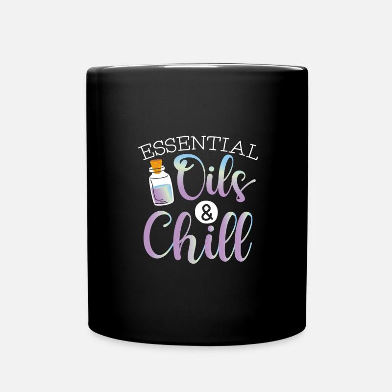 EP Practitioner Geschenk ätherische Öle und Chill - Tasse einfarbig - Schwarz