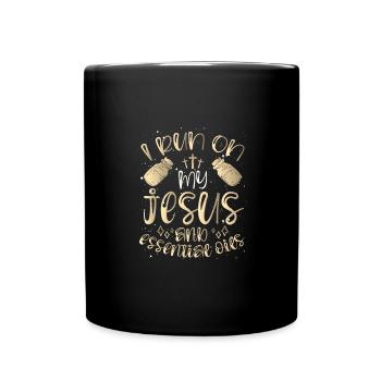 Christliche Gaben, die ich auf Jesus und ätherische Öle treibe - Tasse einfarbig - Schwarz - Vorne