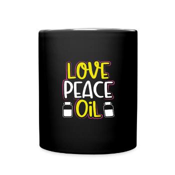 Love Peace Oil Fun Huiles Essentielles Praticien - Mug uni - noir - Devant