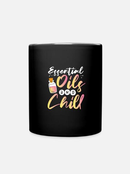 Ätherische Öle und ätherische Kälteöle - Tasse einfarbig - Schwarz