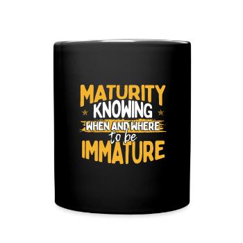 Sarkastische Geschenkreife Wissen, wann und wo - Tasse einfarbig - Schwarz - Vorne