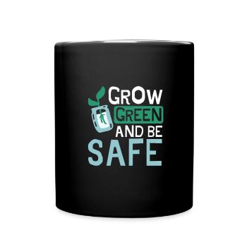 Grün werden und sicher sein Klimawandel - Tasse einfarbig - Schwarz - Vorne