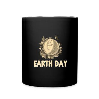 Jour de la Terre Cadeaux Globe Plantes Papillon Sauvez le - Mug uni - noir - Devant