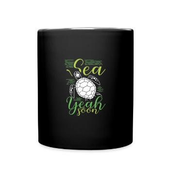 Sea yes Soon Sea Turtle Cadeau - Mug uni - noir - Devant