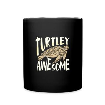 Turtley Awesome Fun Sea Turtle Lover Idée cadeau - Mug uni - noir - Devant