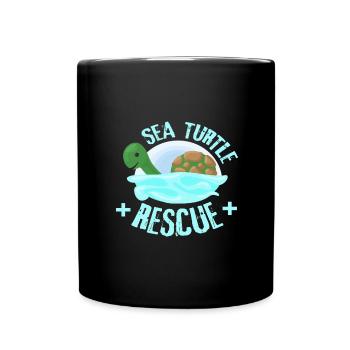Turtle Lover Gift Cute Sea Turtle Gift - Full Colour Mug - black - Front