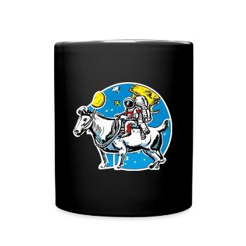Design cool d’un astronaute à cheval - Mug uni - noir - Devant