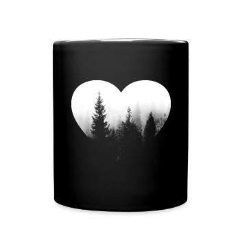 Herz - Bäume - (2) - Tasse einfarbig - Schwarz - Vorne