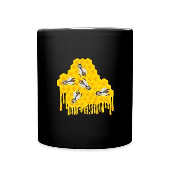 Bienen in einem tropfenden Wabenimkergeschenk - Tasse einfarbig - Schwarz - Vorne