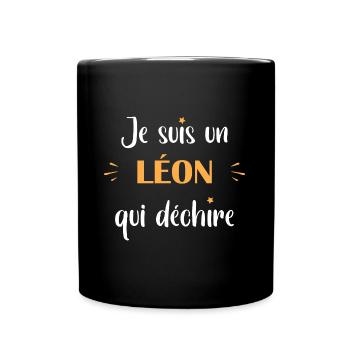 Je suis un Léon - Mug uni - noir - Devant