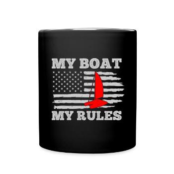 Catamaran Sailor My Boat My Rules - Full Colour Mug - black - Front