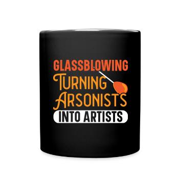 Les souffleurs de verre transforment les pyromanes en artistes - Mug uni - noir - Devant