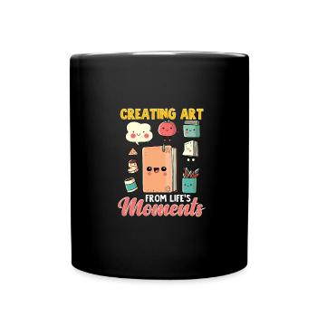 Scrapbooker Geschenke Kunst aus dem Leben schaffen - Tasse einfarbig - Schwarz - Vorne