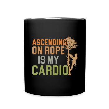 Klettern am Seil ist mein Kardiotraining Arborist - Tasse einfarbig - Schwarz - Vorne