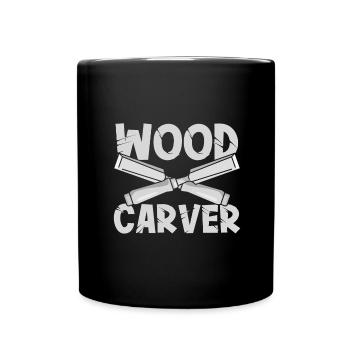 Wood Carver Crossed Woodworking Tools Woodworker - Full Colour Mug - black - Front