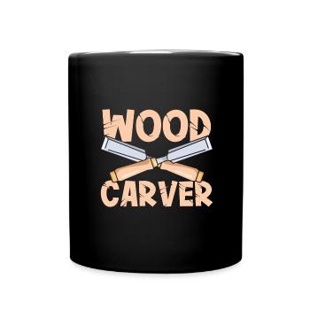 Sculpteur sur bois Bois croisé Outils de menuiserie - Mug uni - noir - Devant