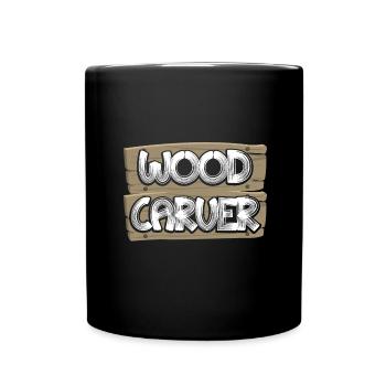 Woodsman Wood Carver Gift Idea - Full Colour Mug - black - Front