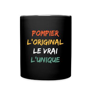 pompier - Mug uni - noir - Devant
