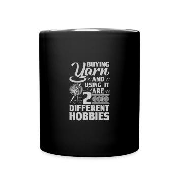 Stricken Humor Garn kaufen und verwenden 2 - Tasse einfarbig - Schwarz - Vorne