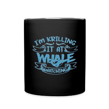 Whale design for whales and blue whales or beluga whales - Full Colour Mug - black - Front