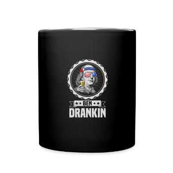 Ben Drankin Funny 4th of July American Flag - Full Colour Mug - black - Front