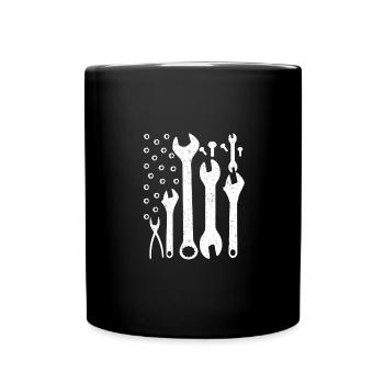 Patriotic Mechanic Gift American Flag Made of - Full Colour Mug - black - Front