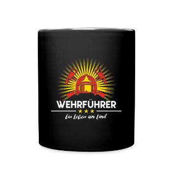 Wehrführer Feuerwehr Feuerwehrmann Dienstgrad - Tasse einfarbig - Schwarz - Vorne