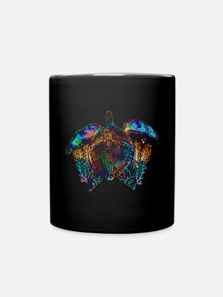 Polynesien Meerestier Geschenk Buntes Schildkröte - Tasse einfarbig - Schwarz