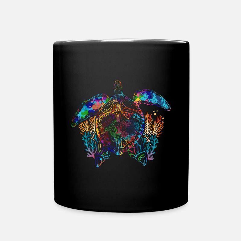 Polynesien Meerestier Geschenk Buntes Schildkröte - Tasse einfarbig - Schwarz