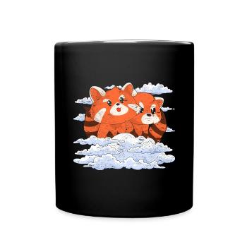 Chinese Animal Gift Clouds Red Panda - Full Colour Mug - black - Front