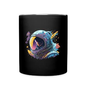 Astronaut lost in space - Splash Art Illustration - Tasse einfarbig - Schwarz - Vorne