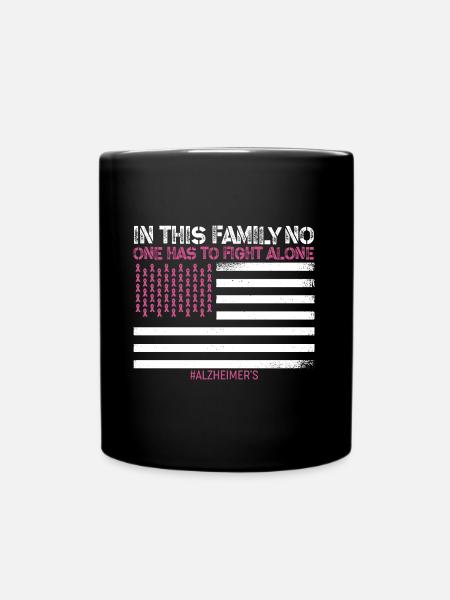 No One Has To Fight Alone Alzheimer's - Full Colour Mug - black