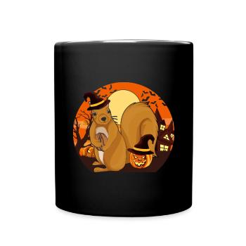 Witches Forest Animal Gift Halloween Squirrel - Full Colour Mug - black - Front