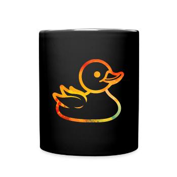 Bunte Ente - Tasse einfarbig - Schwarz - Vorne
