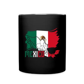 Mexiko Flagge Mexikaner Geschenk Mexiko - Tasse einfarbig - Schwarz - Vorne