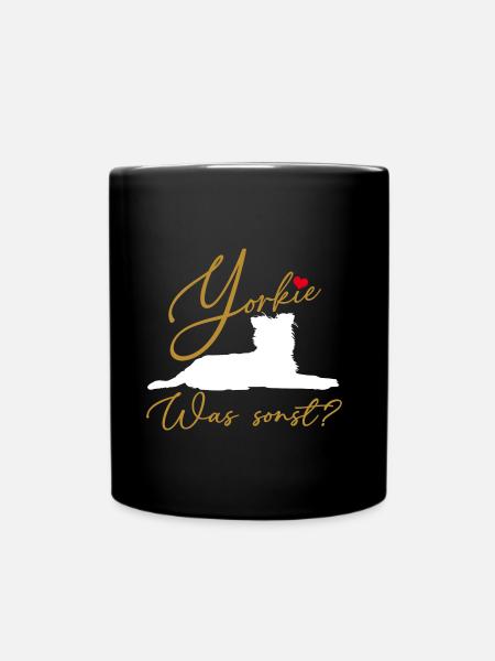 Yorkie was sonst? Yorkshire Terrier - Tasse einfarbig - Schwarz