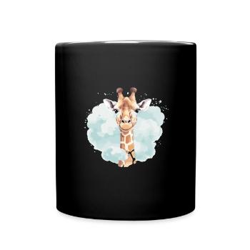 Giraffe with clouds - Full Colour Mug - black - Front