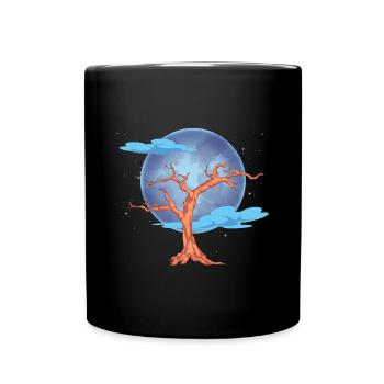 Forest Tree Nature Lover Gift Full Moon Nature - Mug uni - noir - Devant