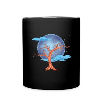 Amoureux de la nature Arbre Cadeau Pleine Lune Nature - Mug uni - noir - Devant