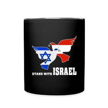Österreich Israel Friedenstauben - Tasse einfarbig - Schwarz - Vorne
