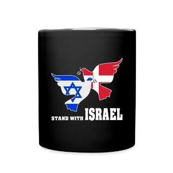 Dänemark Israel Friedenstauben - Tasse einfarbig - Schwarz - Vorne