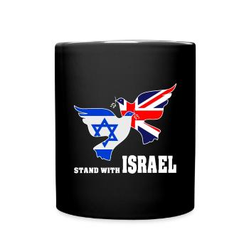 Großbritannien Israel Friedenstauben - Tasse einfarbig - Schwarz - Vorne