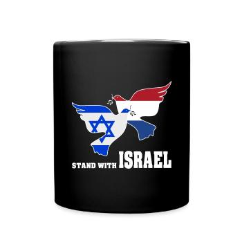 Niederlande Israel Friedenstauben - Tasse einfarbig - Schwarz - Vorne