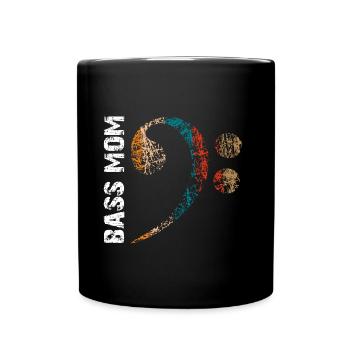 Bass Mom - Mom Plays Bass - Bass Clef - Full Colour Mug - black - Front