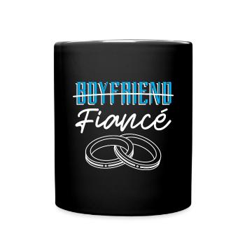 Fiancé, Partner, Boyfriend, Gift, Engagement - Full Colour Mug - black - Front